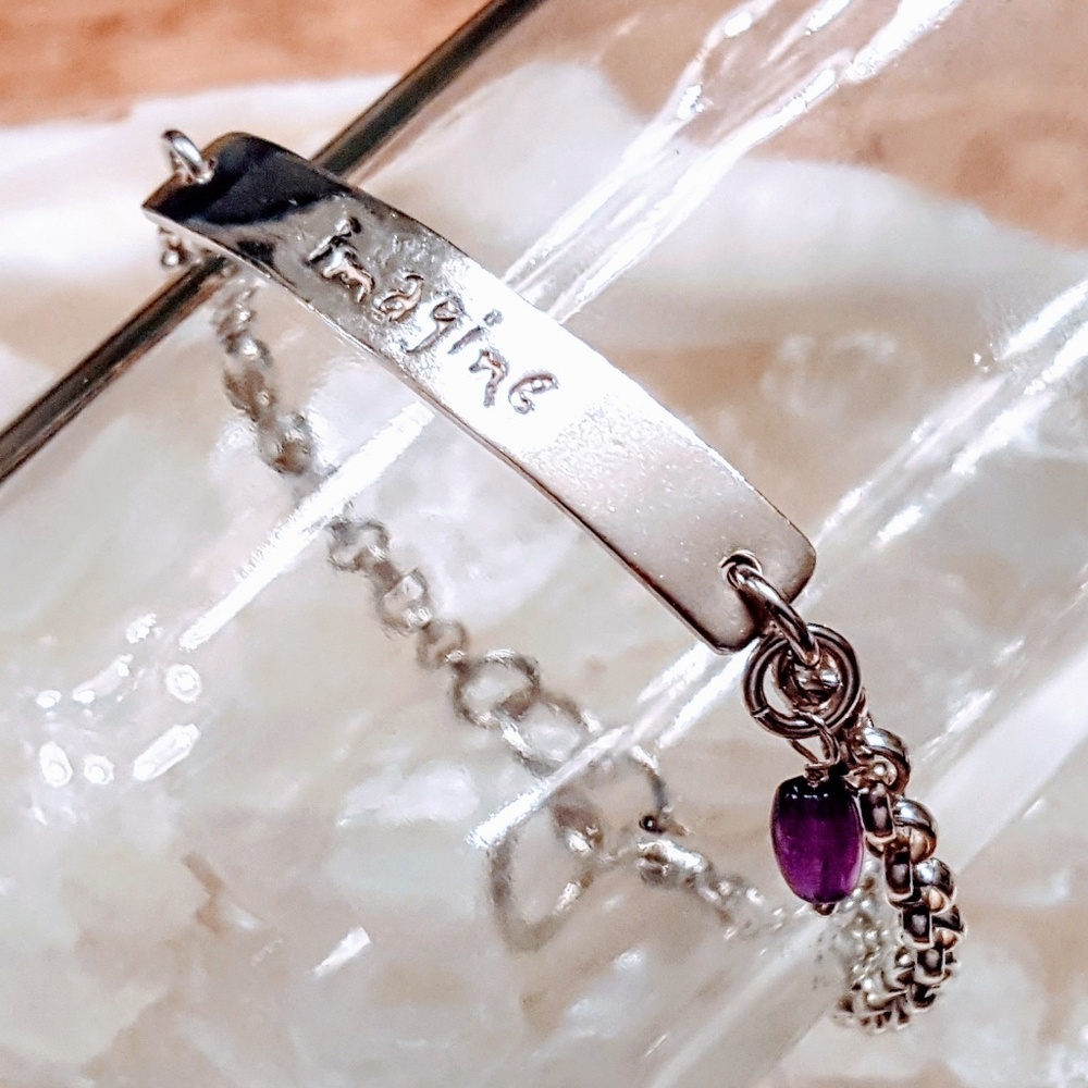 NWOT Sterling Silver "Imagine" bracelet 💜